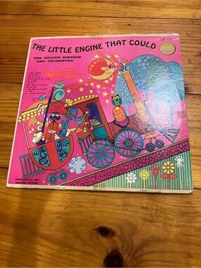 The Little Engine That Could Vinyl Record - Bright Pink Illustrated Cover